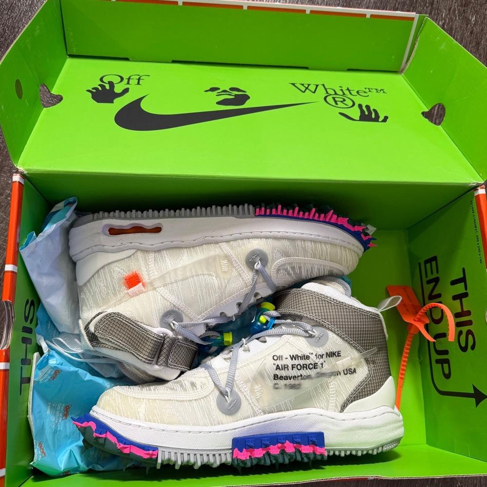 Nike Air Force 1 Mid SP Off-White Mens 8.5 White Shoes Sneaker Spiked Streetwear